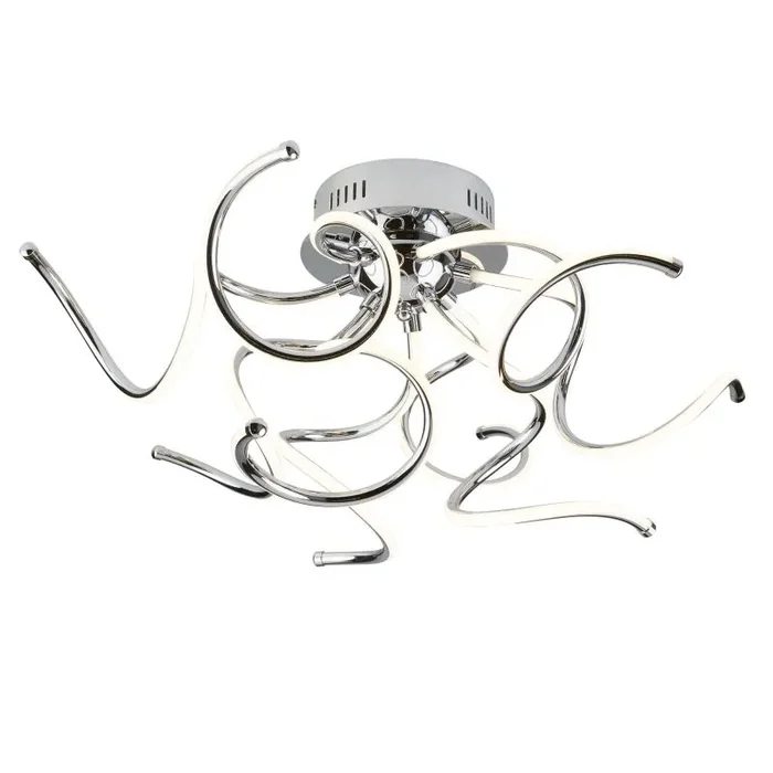 1189-9CC Modern 9 Light LED Twist Arms Ceiling Flush, Chrome