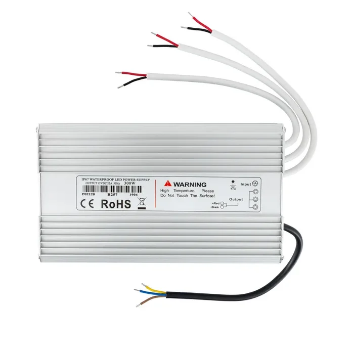12V DC 300W Waterproof IP67 Power Supply 25A