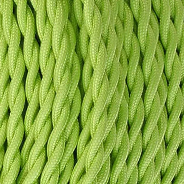 1m/5m/10m 2 Core Twisted Electric Cable Light Green Color Fabric~3013