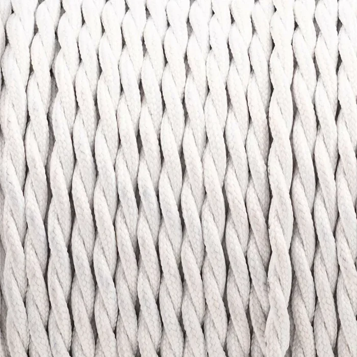1m/5m/10m 2 Core Twisted Electric Cable White color fabric~3022