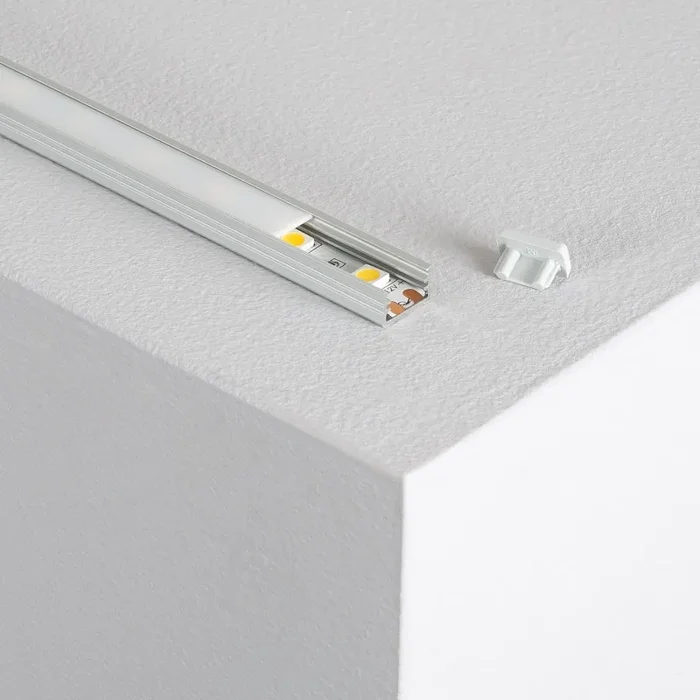 1M Aluminium Surface Profile with Translucent Cover for LED Strips up to 10mm