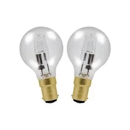 2-Pack of Crompton 18W (25W) SBC B15 Eco Halogen Golf Ball, Warm White 2700K Dimmable