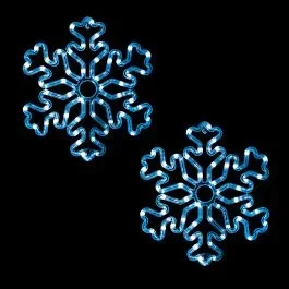 2 x IP44 30cm LED Snowflakes with 50 Cool White Lights