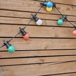 20 x Multi Coloured IP44 8.7m LED Warm White Festoon Lights