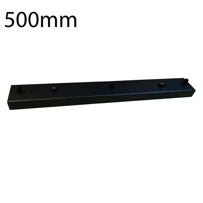 3 Outlet 500mm Black Metal Ceiling Rose Square~3644
