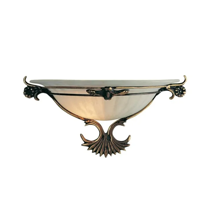 3004 Wall Light – Antique Brass Glass Wall Washer