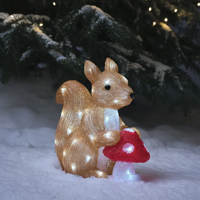 32cm Twiggy the Squirrel & Toadstool LED 3D Acrylic Figure