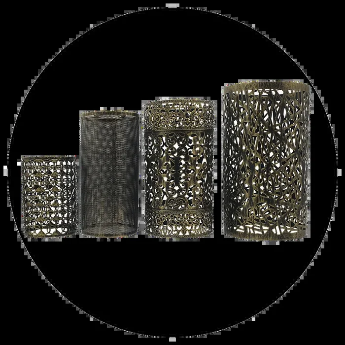4 Type Shade Set Brushed Brass Lampshade Metal Cage Lamp Shade~1020