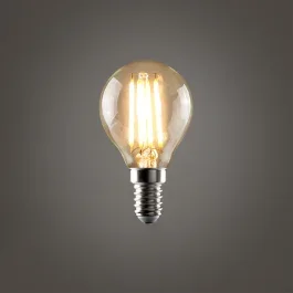 4 x MiniSun 4W LED SES/E14 Filament Golfball Bulbs in Amber