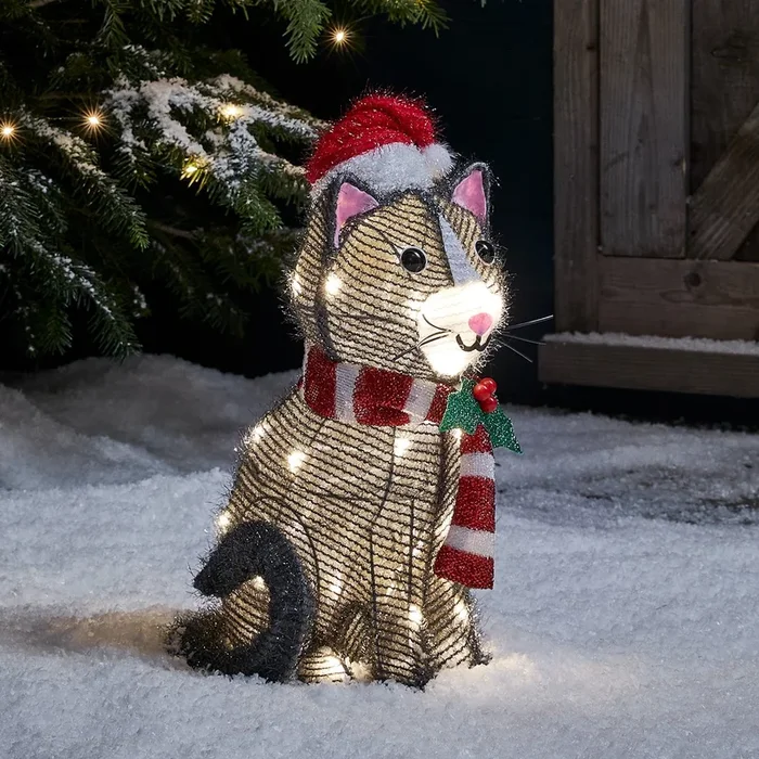 46cm Cat Outdoor Christmas Figure