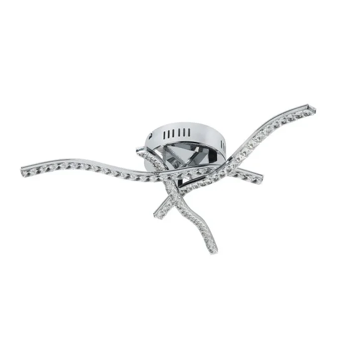 5203-3CC Anson 3 Arm LED Ceiling Flush, Chrome, Clear Crystal Trim