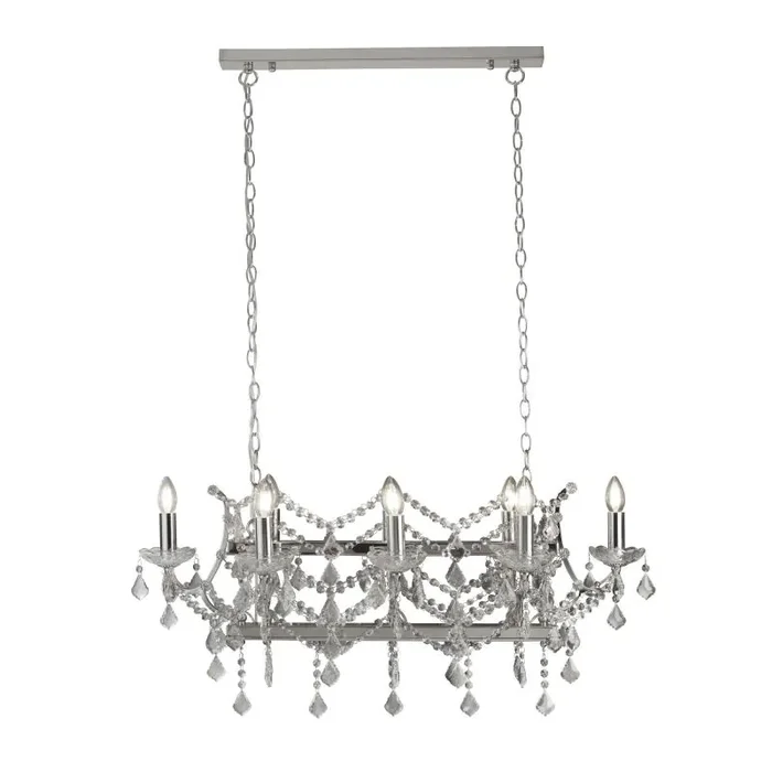 8068-8CC Florence 8 Light Pendant Bar, Clear Crystal, Chrome