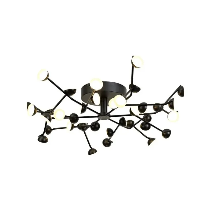 Adn 36 Light Ceiling, Round 74cm, 100W LED, 3000K, 7250lm, Black, 3yrs Warranty