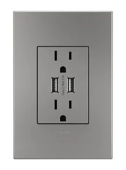 Adorne Dual-USB Outlet (ARTRUSB153M4WP)