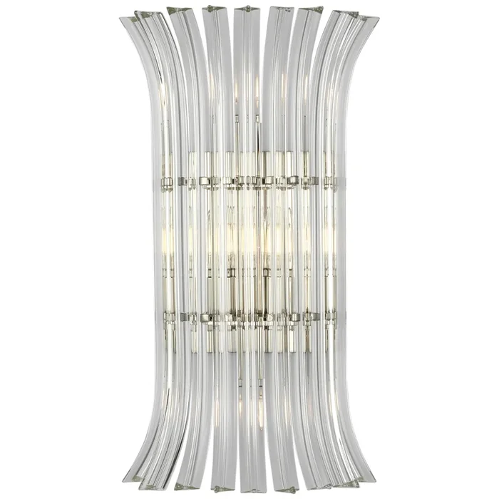 AERIN Rhine 21″ Sconce in Polished Nickel with Crystal Wall Light W11.75″ x H20.75″ARN 2076PN-CG