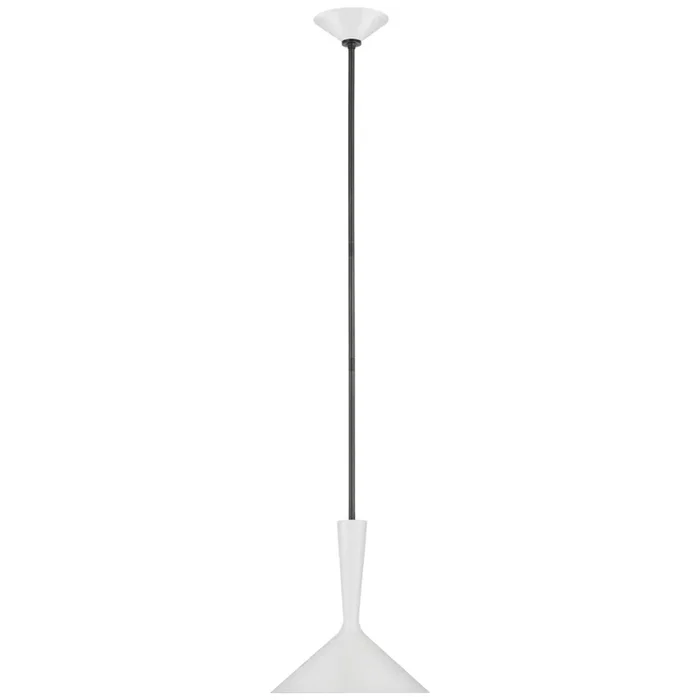 AERIN Rosetta Medium Pendant in Matte White and Bronze Ceiling Light W12″ARN 5540WHT/BZ