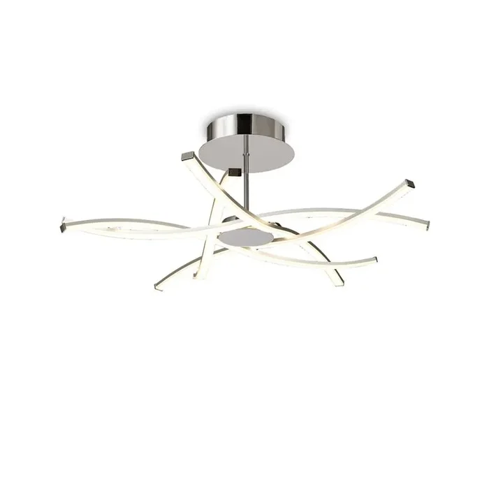 Aire Semi Flush, 42W LED, 3000K, 3700lm, Silver/Frosted Acrylic/Polished Chrome, 3yrs Warranty