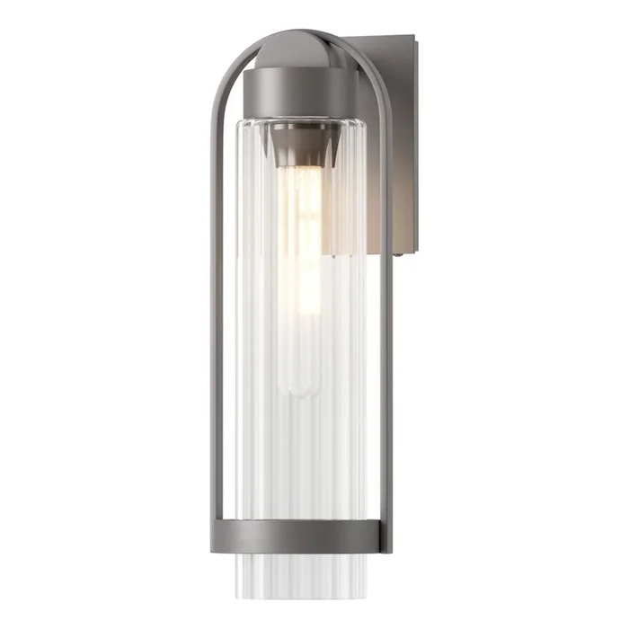Alcove Medium Outdoor Sconce 1-Light Clear Glass (ZM) in Coastal Burnished Steel302556-SKT-78-ZM0742