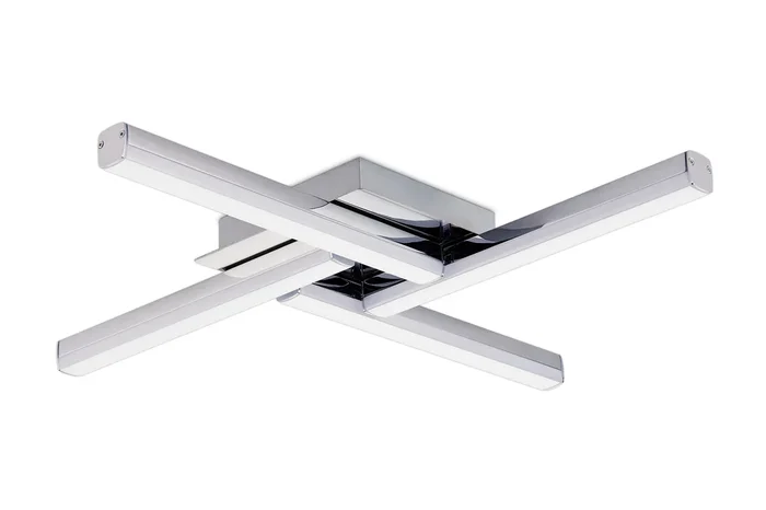 Alexa Polished Chrome 4 Bar Flush Ceiling Light IP44 24W Cool White 4000K LO170293