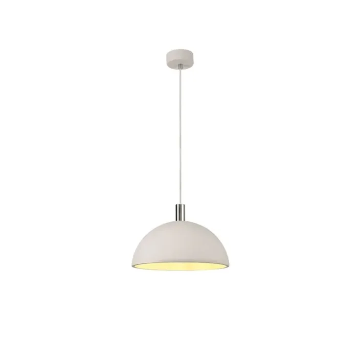 Alina 30cm Dome Pendant, 1 x E27, White Paintable Gypsum
