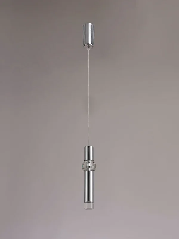 Aliya 1 Light Pendant, 1 x 5W LED, 3000K, 118lm, Polished Chrome, 3yrs Warranty