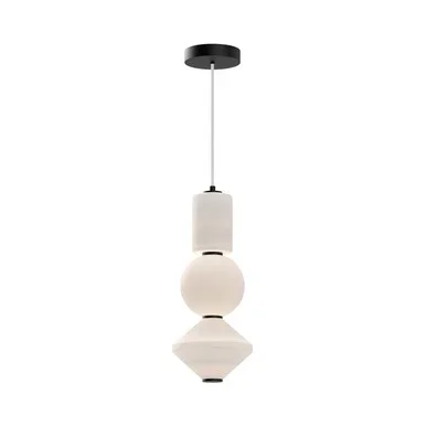 Alora Bijou LED Pendant in Matte Black/Opal Matte Glass – PD530341MBOP-UNV