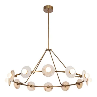 Alora Dahlia LED Chandelier in Vintage Brass/Alabaster – CH346046VBAR
