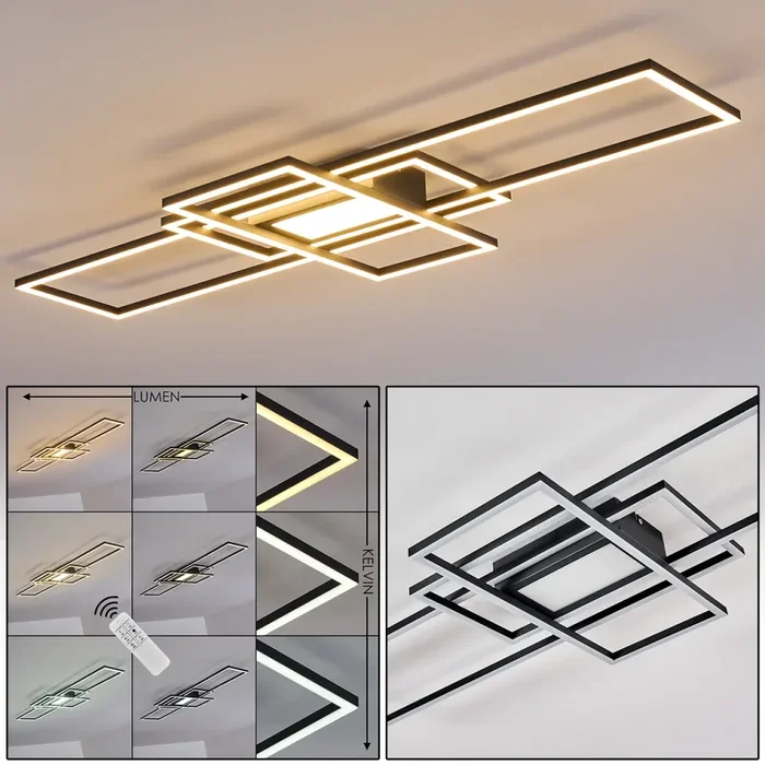 Alsterbro Ceiling Light LED black, 1-light source, Remote control