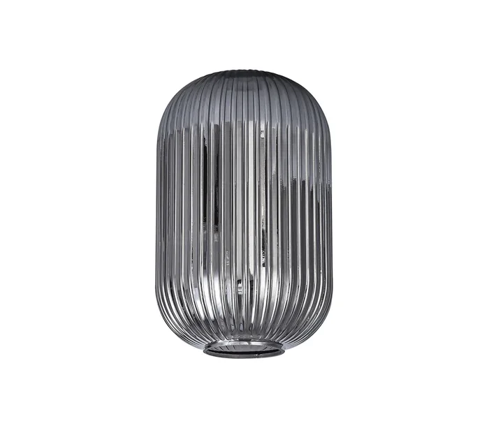 Aniston 20cm Tubular Ribbed Glass, Smoked EM8838-HSA