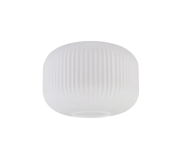 Aniston 30cm Pumpkin Shaped Ribbed Glass, Opal EM3038-HSA