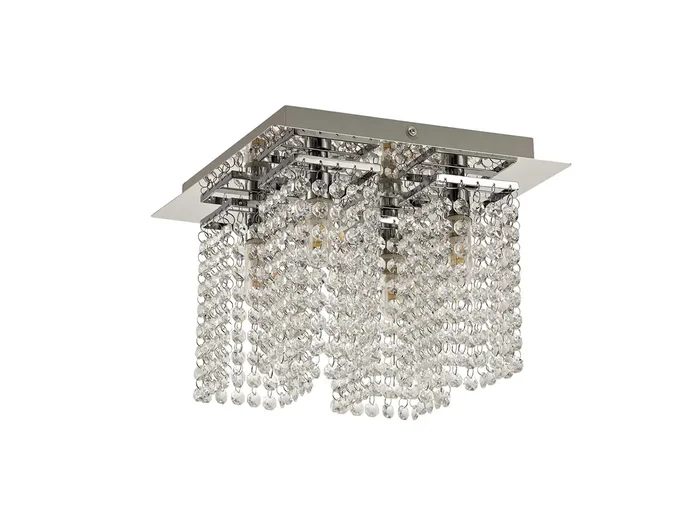 Ariana Ceiling Light, 4 x G9, IP44, Polished Chrome/Crystal