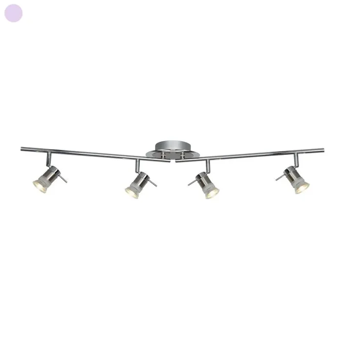 Aries 4 Light GU10 Chrome Linear Bar IP44 Spotlight