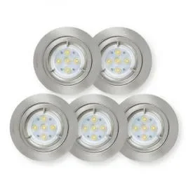 Arlec GU10 IP20 Downlight – 3000k – Brushed Nickel – Multipack x5