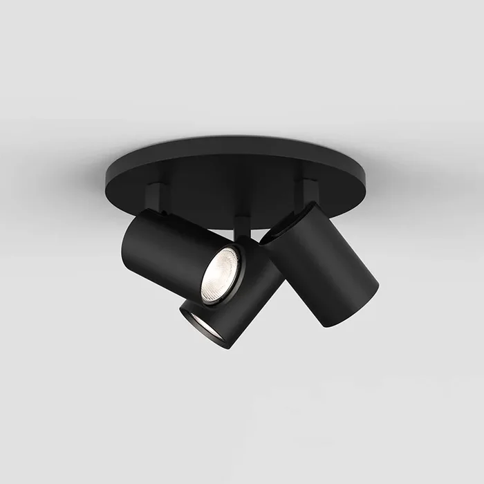 Astro Ascoli 3 Light Round Spotlight Plate – Matt Black