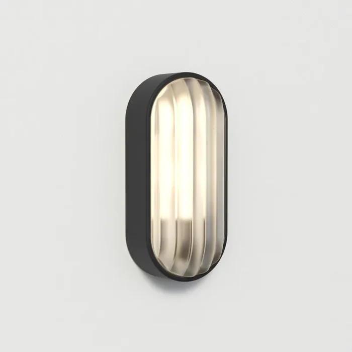 Astro Montreal Oval Outdoor Flush Wall Light – Black