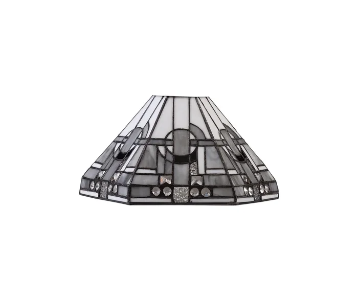 Atek, Tiffany 30cm Non-electric Shade Suitable For Pendant/Ceiling/Table Lamp, White/Grey/Black/Clear Crystal