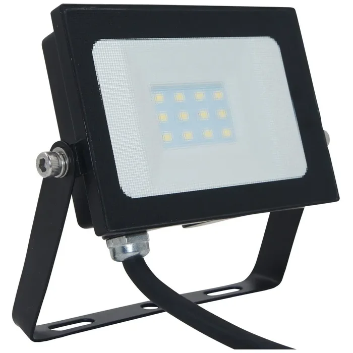 Atlas LED Mini Floodlight 10W 240V Cool White Black IP65