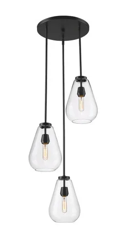Ayra Three Light Chandelier (488P8-3R-MB)