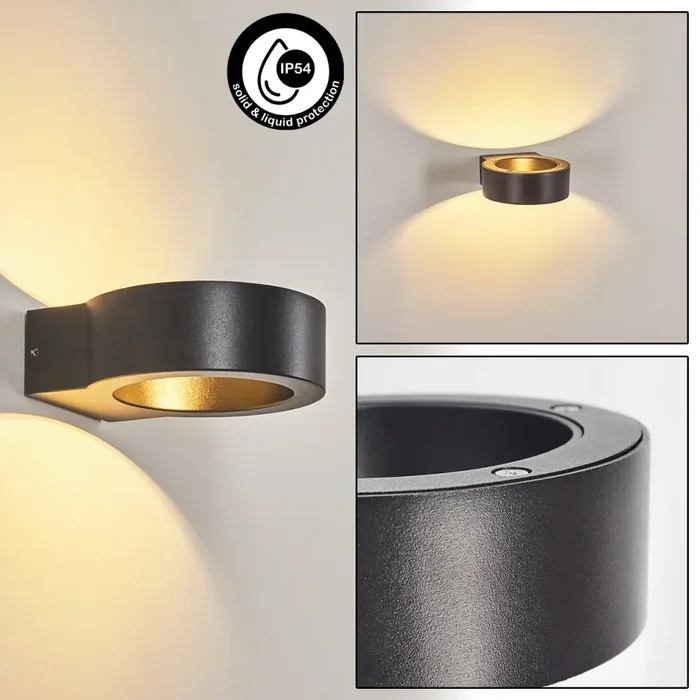 AZERVADINHA Outdoor Wall Light LED black, 1-light source
