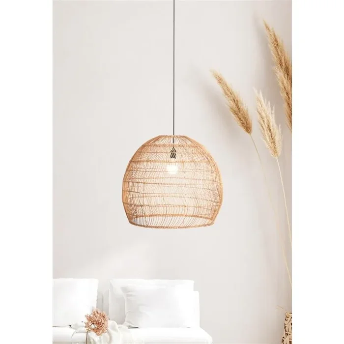 Bali 1 Light E27 Adjustable Pendant Rattan Shade