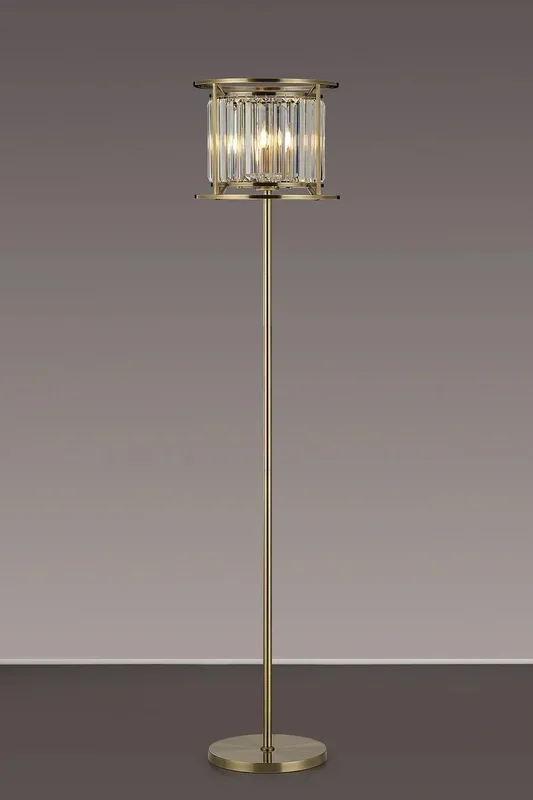 Bardem Floor Lamp Antique Brass EM3849-HSA