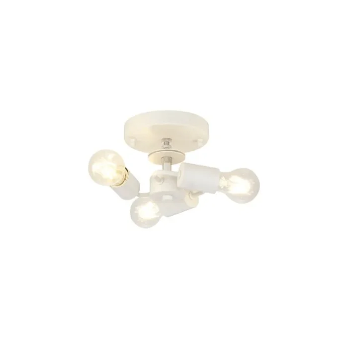 Baymont 22.5cm White 3 Light E27 Universal Flush Ceiling Fixture, Suitable For A Vast Selection Of Shades