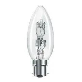 BELL 42W Candle Halogen Bulb BC B22 60W Equiv. Dimmable Warm White 2700K
