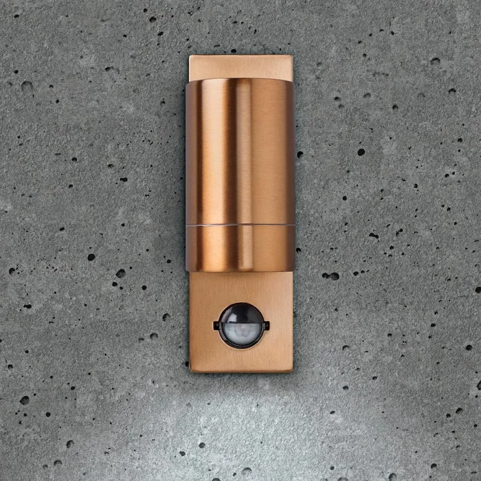 Bell GU10 Fixed Copper Wall Light IP54 Rated PIR