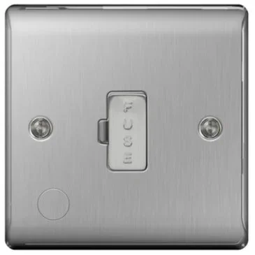 BG Nexus Metal Brushed Steel 13A Unswitched Spur Flex Outlet NBS55