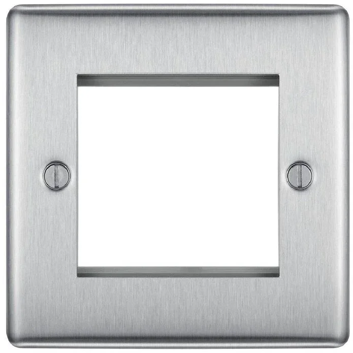 BG Nexus Metal Brushed Steel 2G Euro Plate NBSEMS2