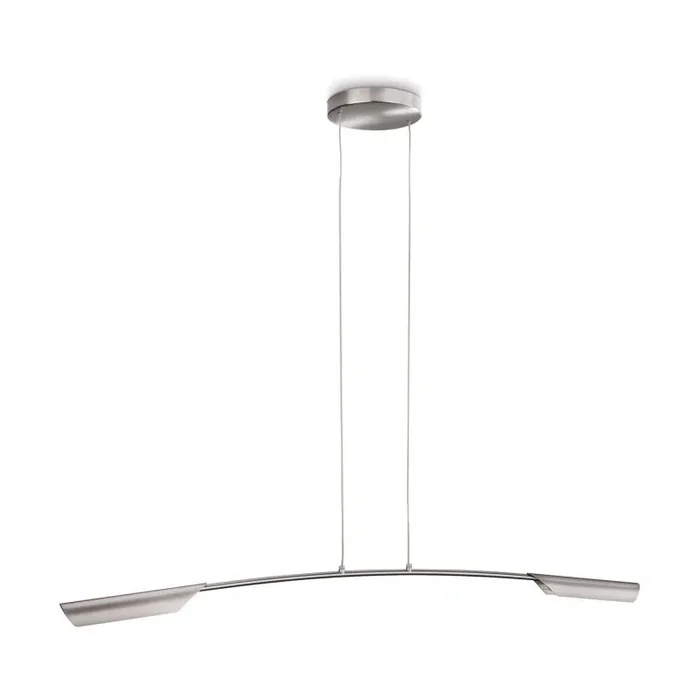 Bis Single Pendant 2 Light LED Satin Chrome