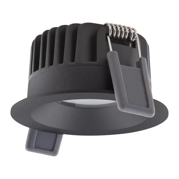 Black LED Fixed Recessed Spotlight 8W 680lm 930 RA90 36Deg IP44 Dim