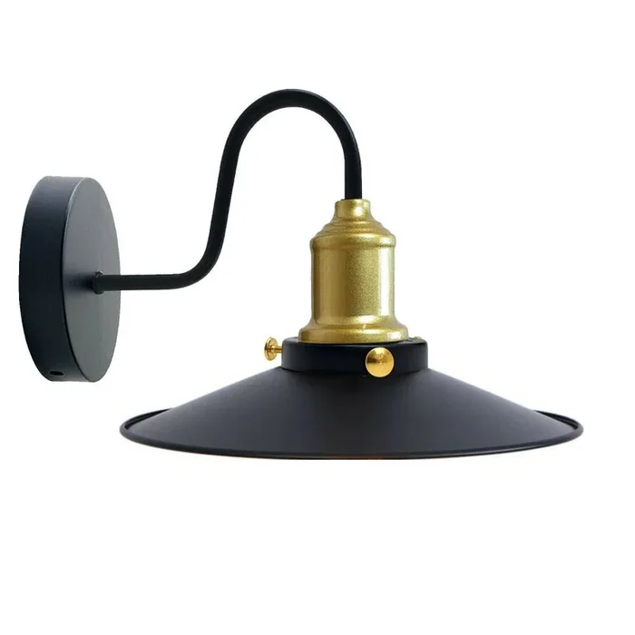 Black Shade With Gold Holder Wall Light Lampshade Modern Industrial Wall Lamp~1572