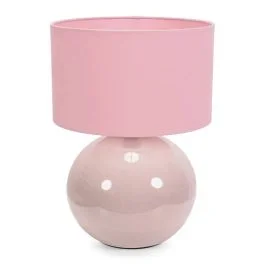 Bosco Stone Ceramic Table Lamp with Blush Shade